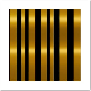 Golden Harmony: Abstract Stripes in Luxe Gold Posters and Art